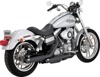 Vance & Hines Twin Slash 3in Black Slip-On Mufflers For Harley Dyna 91-09 - Black slip-on mufflers For Harley Dyna 1991-2009