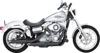 Vance & Hines Twin Slash 3in Black Slip-On Mufflers For Harley Dyna 91-09 - Black slip-on mufflers For Harley Dyna 1991-2009