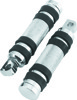 Bikers Choice Chrome Knurled Male Mount Footpegs with Rubber Bands Pair