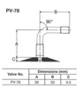 Bridgestone PV78 Motorcycle Tube 180/65-16 M/C 90 Deg Valve Stem - Butyl tube with PV-78 90 deg valve, 180/65-16