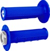 ODI ATV MX Half-Waffle V2.1 Lock-On Grips Blue/Silver 7/8in Pair - Lock-On grips, Blue/Silver, 7/8in bars, Pair