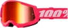 100 Percent Strata 2 Junior Goggles Pink Mirror Red Lens Youth - Youth offroad goggles, pink with mirror red lens