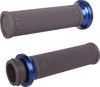 ODI Ruffian Lock-On Street Grips Graphite/Blue 1in TBW Harley - Lock-On grips for Harley 1in TBW models, Graphite/Blue