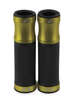 D3 Motorcycle Grips - Black w/ Gold Metal Trim, 7/8" bars w/ Twist Throttle