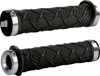 ODI Xtreme Lock-On ATV Grips Black Silver Pair - Slip-free lock-on grips for ATVs, black/silver
