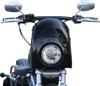 Burly Brand Outlaw Fairing Black Universal Fit 5-3/4in Headlight - Universal fairing for 5-3/4in headlights, fits 35-49mm forks