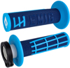 ODI Emig V2 Lock-On Grips Navy Cyan 7/8in Handlebar Pair - Lock-On grips Navy/Cyan For many MX/Off-Road bikes