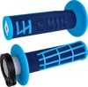 ODI Emig V2 Lock-On Grips Navy Cyan 7/8in Handlebar Pair - Lock-On grips Navy/Cyan For many MX/Off-Road bikes