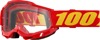 100% Accuri 2 Goggles Red Clear Lens Adult One Size - Premium red goggles with clear lens for off-road use