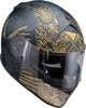 Z1R Warrant Sombrero Helmet - M, Black/Gold - Full-face helmet with drop-down sun visor