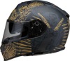Z1R Warrant Sombrero Helmet - M, Black/Gold - Full-face helmet with drop-down sun visor
