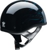 Z1R CC Beanie Hellfire Helmet - Medium, Blue/Black - Half face helmet with Hellfire graphic