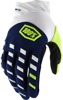 100 Percent Airmatic Gloves Navy White Men's Small - Men's Small Navy/White offroad glove, Airmatic model