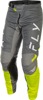 Fly Racing Kinetic Mesh Center Pants Grey/White/Hi-Vis 38 - High-performance motocross pants in size 38