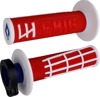 ODI Emig 2.0 V2 Lock-On Grips Red/White For 7/8" Bars - Lock-on grips, red/white. For select MX/off-road models.