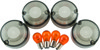 Bikers Choice Smoked Turn Signal Lens & Amber Bulb Kit For 86-99 FXST, 86-01 FXD FXR XL