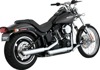 Vance & Hines Twin Slash 3" Slip-On Mufflers Chrome For Harley Softail - 3" chrome slip-on mufflers For Harley Softail models