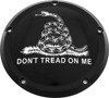 Custom Engraving 6 M8 Softail Derby Cover Don't Tread Black For Harley - Black billet derby cover For Harley Softail M8 models