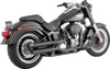 Vance & Hines Twin Slash 3in Slip-On Mufflers Black For Harley Softail - Slip-on mufflers for Harley Softail 91-09 Fatboy