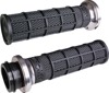 ODI Hart-Luck V-Twin Lock-On Grips Black Silver 1in Cable Throttle - Lock-On grips for 1in Harley cable throttle models