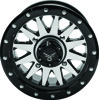 QuadBoss Wagon Wheel 14x7 4+3 4/156 Black Machined - 14x7 4+3 offset, 4/156 bolt pattern