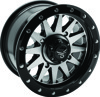 QuadBoss Wagon Wheel 14x7 4+3 4/156 Black Machined - 14x7 4+3 offset, 4/156 bolt pattern