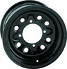 QuadBoss Steely Wheel 12x7 4+3 4/137 Black - 12x7 wheel with 4/137 bolt pattern