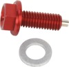Moose Magnetic Drain Plug Red M8x1.25x20mm w/ Washer DP129