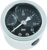 Bikers Choice 0-60 PSI Oil Pressure Gauge Carbon Face Universal - 0-60 PSI liquid filled oil pressure gauge, universal fit