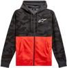 Camo Block Hoodie Char Htr/Wrm Rd Small by Alpinestars