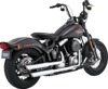 Vance & Hines Twin Slash 3" Slip-On Mufflers Chrome For Harley Softail - Slip-on mufflers for Harley Softail FLSTSB/FLSTNI