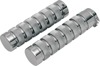 Accutronix Knurled Notched Custom Grips Chrome, 1in Bars, Pair For Harley