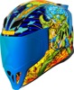 ICON Airflite Bugoid Blitz Helmet 2XL Blue/Black/Red - Full-face helmet with DropShield visor.