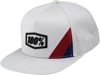 100% Cornerstone Hat Light Gray Red Blue Unisex Adult One Size - Trucker style snapback hat, unisex adult, one size
