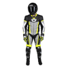 Men's Apex V1 RR Leather One-Piece Race Suit HiViz/Grey Small