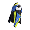 Men's Apex V1 Leather Armored Riding Jacket Blue/HiViz 2X-Large
