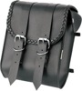 Willie & Max Braided Sissy Bar Bag 8"x10"x4.5" Black Synthetic Leather
