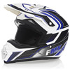 FMX N-600 Large Motocross Helmet, White & Blue, Double D Closure, DOT