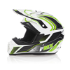 FMX N-600 Medium Motocross Helmet, White & Green, Double D Closure, DOT