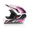 FMX N-600 Youth Large Motocross Helmet, White & Pink, Double D Closure, DOT