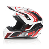 FMX N-600 Large Motocross Helmet, White & Red, Double D Closure, DOT Approved