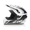 FMX N-600 X-Small Motocross Helmet, White & Silver, Double D Closure, DOT