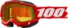 100 Percent Accuri 2 Snowmobile Goggles Neon Red Yellow Lens - Snow goggles with yellow lens for snowmobile use