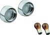 Kuryakyn Deep Dish Bezels w/ Smoke Lenses Red Light Pair