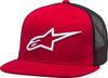 Alpinestars Corporate Trucker Hat Red/Black Flat Bill OS - Red/Black flat bill trucker hat, one size fits most