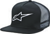 Alpinestars Corporate Trucker Hat Black OS - Black mesh snapback trucker hat, one size