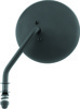 Bikers Choice 4 Inch Black Round Short Left Mirror Universal - 4" round short left mirror, universal fit