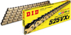 D.I.D 525VX3 114 Link Racing Chain Gold/Black - High performance 525VX3 114L chain Gold/Black