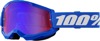 100 Percent Strata 2 Junior Goggles Blue Mirror Red/Blue Lens - Youth offroad goggles with blue mirror lens