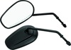 Biker's Choice Black Tapered Long Stem Mirrors Pair Fits 65-21 H-D Models